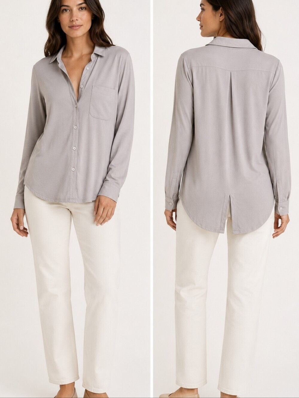 Cable & Gauge Women’s Long Sleeve Button Front Shirt Size Small GUC